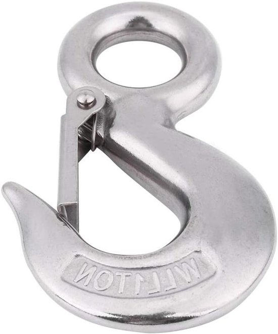 Roestvrij stalen Swivel Ronde Eye Snap Clip Haak voor Cargo - 115mm/1.0T - Sterk en duurzaam van Merkloos