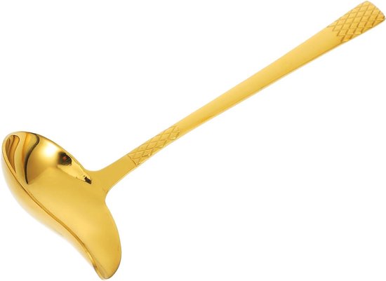 Roestvrijstalen Juslepel - Sauslepel Eendensnavel - Sauzen Serveren - Uniek Schenkontwerp - 21.5 cm - Goud