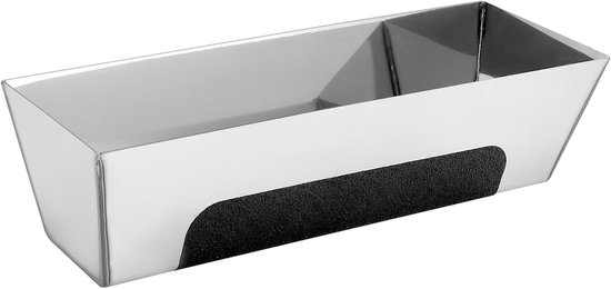 Roestvrijstalen rechthoekige spatelbox van 30,5 cm, robuust, met antislippad