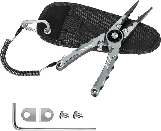 Roestvrijstalen Vissers Tang, 7.8 Inch Corrosiebestendige Tool met Verwisselbare Blad, Haakverwijderaar en Kniptang voor Professionele Vissers en Vis Cadeaus