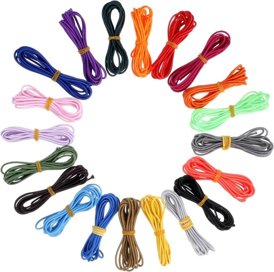 Ronde Elastische Koord 2mm in 20 Kleuren - 2 Yards voor Armband Maken, DIY Creaties en Sieraden Bevestigen
