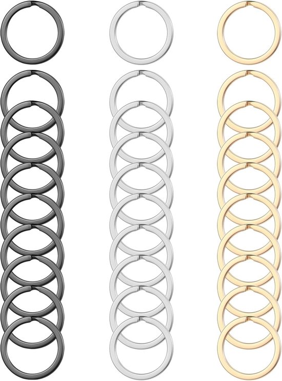 Ronde metalen splitringen van 25mm voor ambachten, sleutelhangers en sieraden maken - 30 stuks