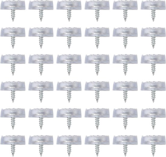 Ronde rubberen voetjes met schroeven - 36 stuks transparante rubberen stoppers voor meubels, bureaus en stoelen (17.5 x 6 mm) van Merkloos