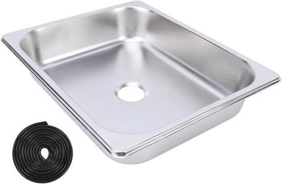 Ronde RVS spoelbak 325 x 265 x 65 mm, vierkante inbouwkeuken- en badkamerspoelbak met 40 mm afvoer, duurzaam en stijlvol ontwerp