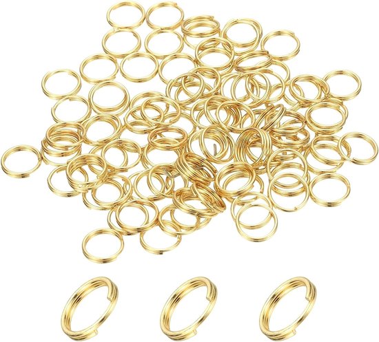 Ronde splitringen 7 mm - 100 stuks metalen sleutelringen voor sleutelhangers, sieraden maken en doe-het-zelf ambachten