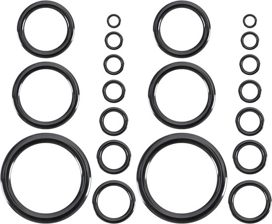 Ronte - Keramische Gidsen Ring Set 40 Stuks - Hengel Oog Vervanging en Reparatie - Diverse Maten 4.8mm-29.9mm - Zwart - Duurzaam en Praktisch van Merkloos
