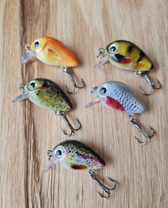 Rospo outdoor - Set van 5 Mini Crankbaits Kunstaas roofvis-type1- van KandL®