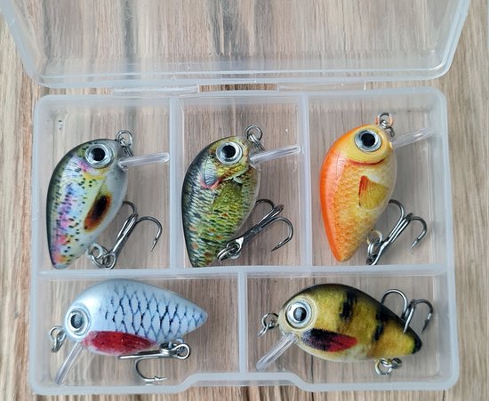 Rospo outdoor - Set van 5 Mini Crankbaits Kunstaas roofvissen-type1-