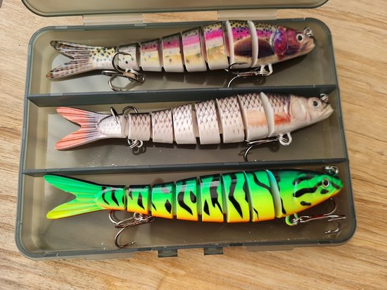 Rospo outdoor - Swimbait 8-delige - set van 3 stuks - 14 cm- 28 gram met 2 dreggen. van Rospo