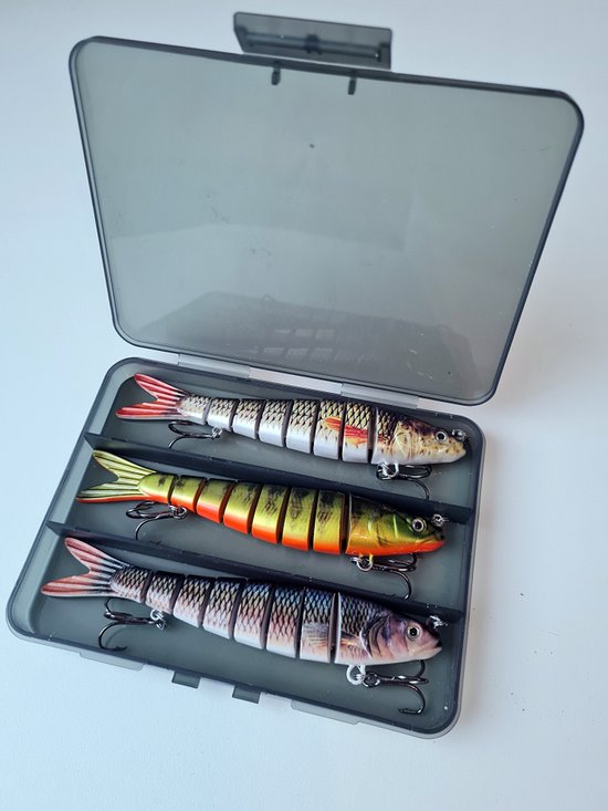 Rospo outdoor - Swimbait 8-delige -visspullen- set van 3 stuks - 14 cm- 28 gram met 2 dreggen -type 2