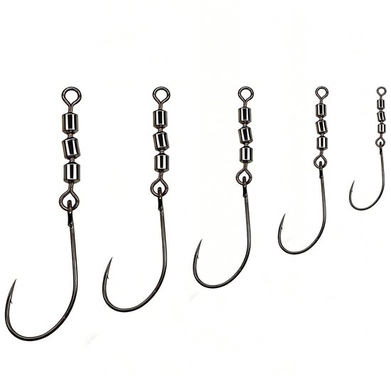 Roterende Vishaak - Vermindert Snoerverdraaiing - Diverse Maten #2 tot #10 van Merkloos