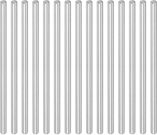Round Metal Rod 2mm x 50mm - 30pcs Carbon Steel - Smooth Solid Rod - Bearing Stock voor Handcraft - Lathes - Miniatas - RC - Airplane - Car - Model