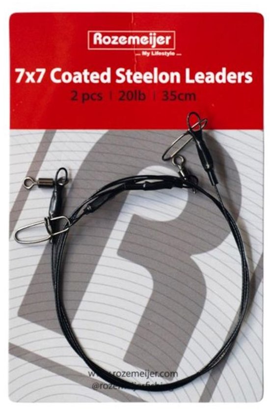 Rozemeijer 7x7 Coated Steelon Leaders 30lbs 13.6kg 35cm van Rozemeijer