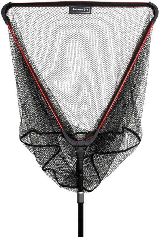 Rozemeijer - Easy Folding Landingnet - Rubber Schepnet 70 x 60 cm - Telescopische Steel 240 cm