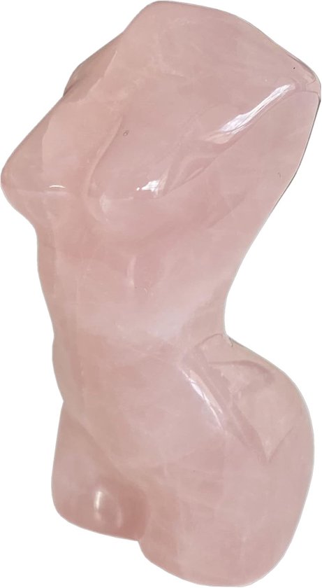 Rozenkwarts helende kristal vrouwelijk model figuur sculptuur, 50 mm gesneden zak palmsteen kantoordecoratie