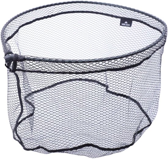Rubber Schepnet - Visnet Landing Net - Vissen Grotere Vissen - Snel Drogen - 60 x 50 cm - Zwart
