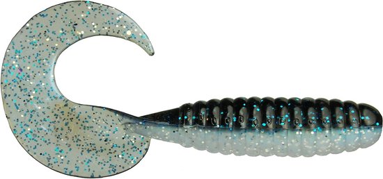 Rubberen Aas - Kunstaas Twister - Vissen Op Snoek - Zacht Rubbermengsel - 125 cm 5 Stuks - Blauw Wit