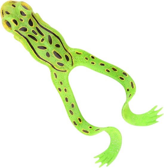 Rubberen Kikker - Zacht Kunstaas - Snoek Vissen - Realistische Beweging - 15 cm - Fluo Groen