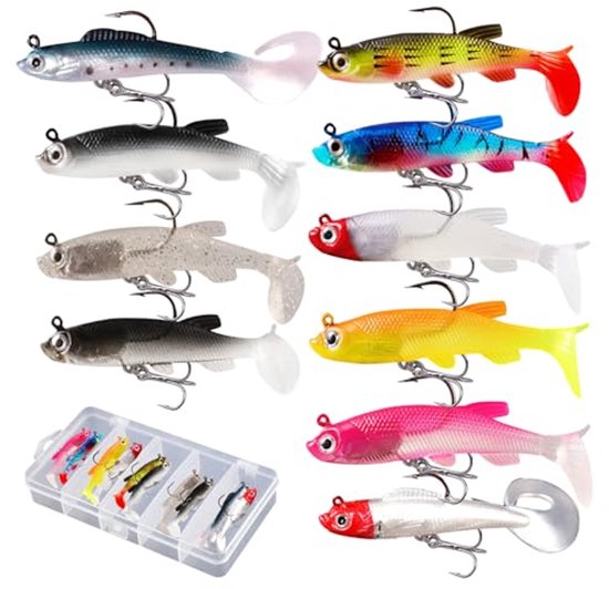 Rubberen Vissen Set - 10 Stuks Klein Visaas voor Snoek en Baars van Prorex