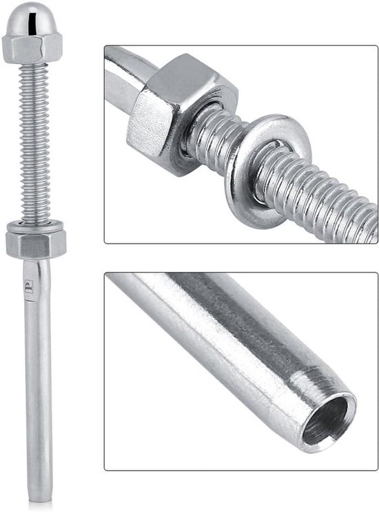 RVS Leuning Kabelspanner Stud End Terminal Hardware 10 stuks - Metaal Post Systeem van Merkloos