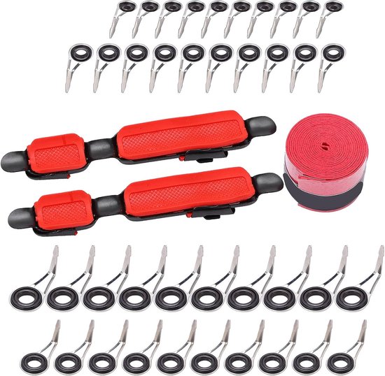 RVS Lokken Gids Ring Pak Hengel Gids Ringen Set - 43Pcs Metalen Reel Deck - Hengelsport Accessoires