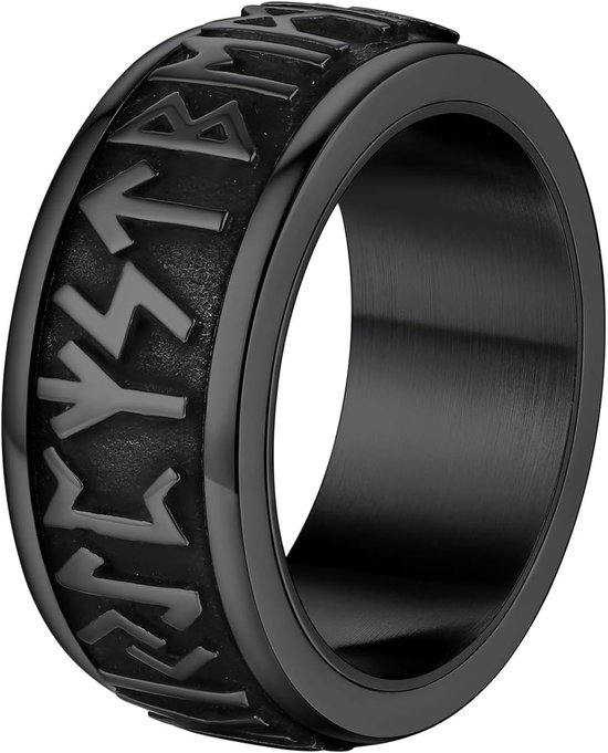 Rvs Rune/Keltische knoop/Maan Sterren Fidget Ringen voor Mannen Vrouwen Maat O tot Z Draaibare Spinner Ringen voor Angst, met Geschenkdoos