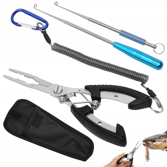RVS Vis Tangen Multifunctioneel met Lanyard - Lange Versie