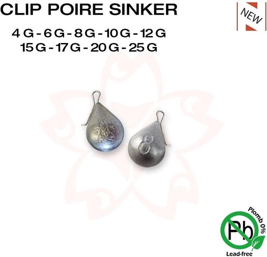 Sakura Lood Clip Poire Sinker - Maat : 8g (5 pcs) van Sakura