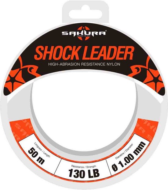 Sakura Shock Leader Monofilament 50 M Wit 0.740 mm van Merkloos