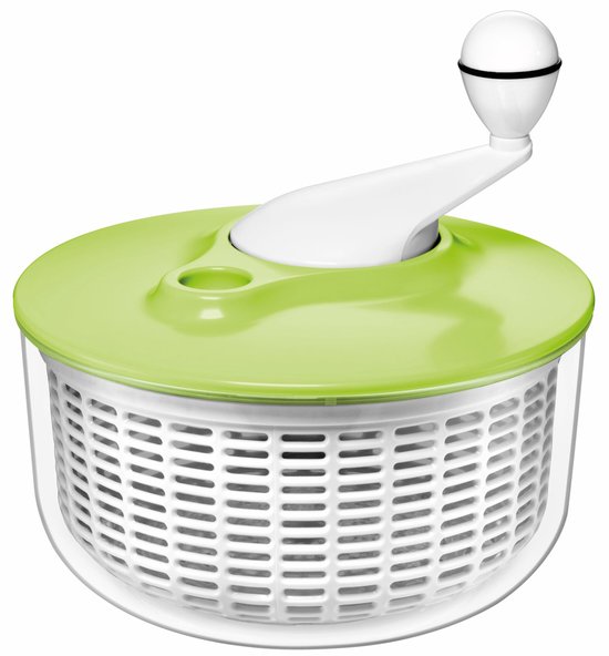 Saladespoeler 25 cm, kunststof, met kurbelmechanisme, groen