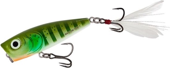 Salmo Floating Rattlin’Pop 7cm - 12.5g (diepte: surface) - Soort : Green Tiger van Salmo