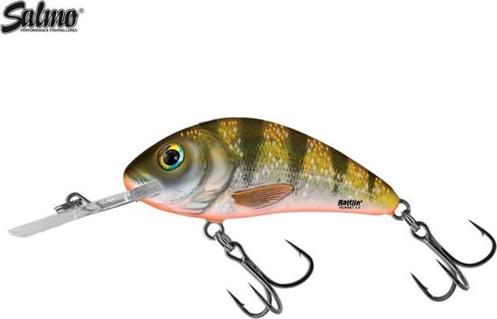 Salmo Rattlin Hornet - 5.5 cm - yellow holographic perch van Salmo