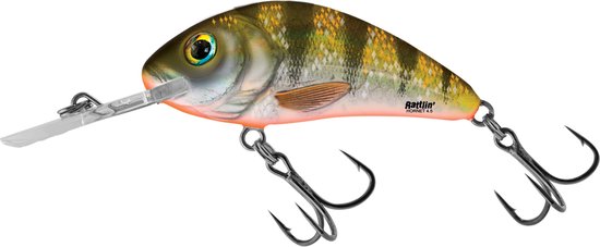 Salmo Rattlin Hornet Floating - Plug - Yellow Holo Perch - 4.5cm - Geel van Salmo