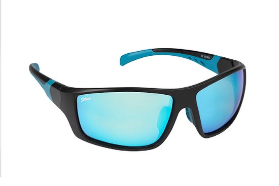 Salmo Wrap Eyewear Black / Grey Ice Blue Lens - Gepolariseerde Zonnebril van Merkloos