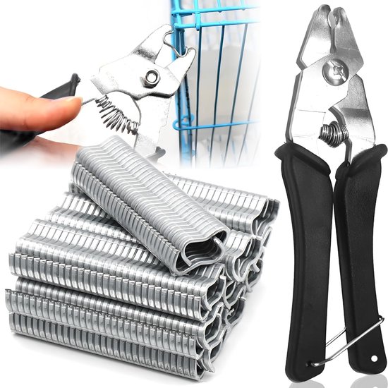 Sausage clipper pliers met 1200 clips - roestvrij staal - ergonomisch ontwerp - ideaal voor meubels - ShopVlot