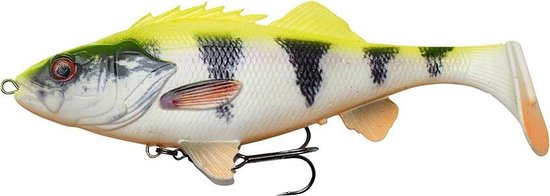 Savage Gear 4D Perch Shad - Slow Sink - Lemon Perch - 17.5cm - 67g - Geel van Merkloos