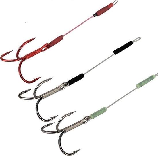 Savage Gear Carbon 49 Stinger - Onderlijn - 8cm - 16kg - Haakmaat 2 - 3 Stuks van Merkloos