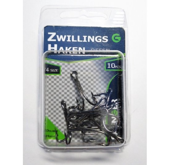 Savage Gear Saenger Open Double Hook Zwart #6 van Savage Gear