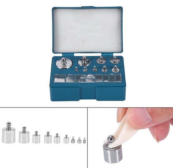Schaal Gewichten Set 17Pcs, Precisie Kalibratie Gewicht Set 100g 50g 20g 10g 5g 2g 1g 500mg 200mg 100mg 50mg 20mg 10mg Balans Metrische Kalibratiegewichten Voor Analytische Balansen