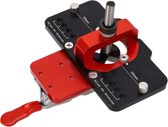 Scharniermal, 35 mm deurscharnier jig nauwkeurige vergrendelingskast scharnier jig, aluminiumlegering verstelbare snelle ponskast hardware mal voor houtbewerking