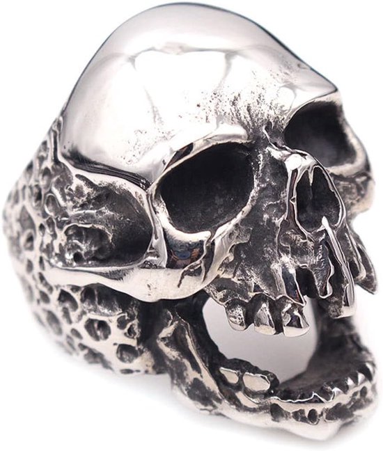 Schedel roestvrij staal trendy mannelijke dominante ring retro punk ghost hoofd titanium stalen ring
