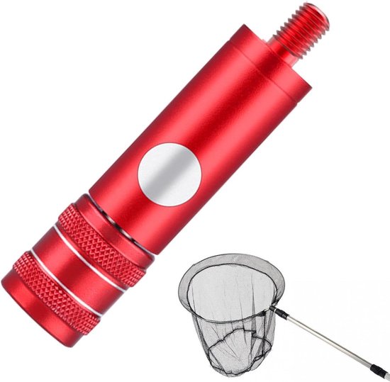 Schepnet Adapter - Net Connector - Vissen - Snelle Bevestiging - 7.5cm - Rood