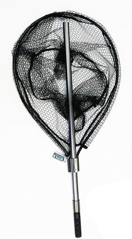 Schepnet Aluminium - Visnet Rubber - Vissen - Uitschuifbare Steel - 50x68 cm - Zwart van Merkloos