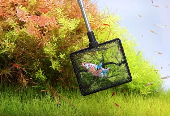 Schepnet Aquarium - Vis Vanger - Vissen Selecteren - Verstelbare Steel - 33-69 cm - Zwart