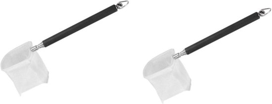 Schepnet Aquarium - Visnet Garnalennet - Aquarium Onderhoud - Uitschuifbaar Handvat - 17 cm - Zwart