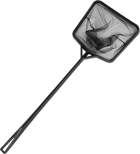 Schepnet Aquarium - Visnet Garnalennet - Aquarium Onderhoud - Ultrastrak Fijnmazig - 44 x 13 cm - Zwart