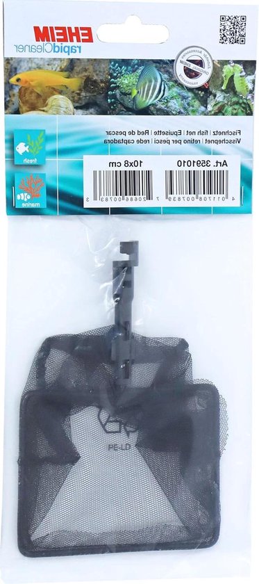 Schepnet Aquarium - Visnet Onderhoud - Aquarium Schoonmaken - Fijnmazig Net - 10x8 cm - Wit
