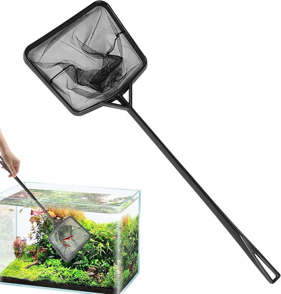 Schepnet Aquarium - Visnet Reiniger - Water Onderhoud - Ultrastrak Mesh - 44 cm Lengte - Zwart