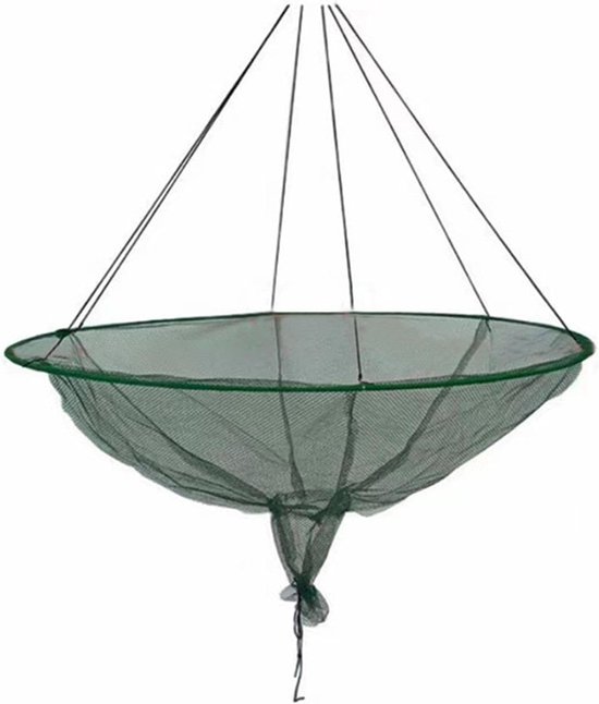 Schepnet - Dubbel net - Vissen vangen - Dubbele zware lijnen - 80 cm diameter - Zwart