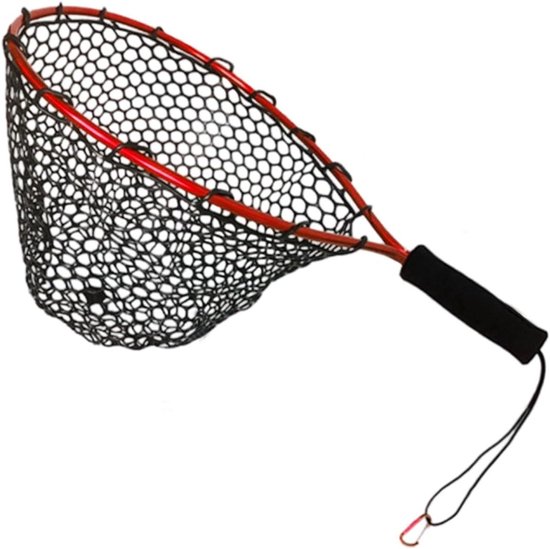Schepnet Garnalenvangnet - Visnet Handgreep - Vissen Garnalen Vangen - Draagbaar Ontwerp Anti-Slip - 58x35x35cm - Rood van Merkloos